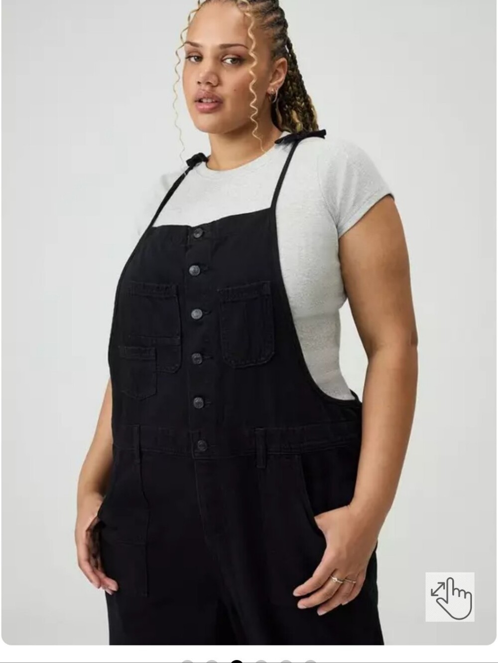 NWOT Torrid Black Denim Overalls with Adjustable Straps - Picture 3 of 8